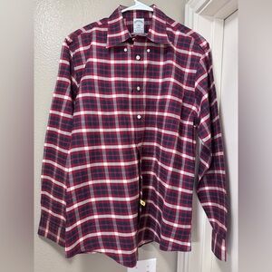 Brooks Brothers Red and Navy Plaid Shirt